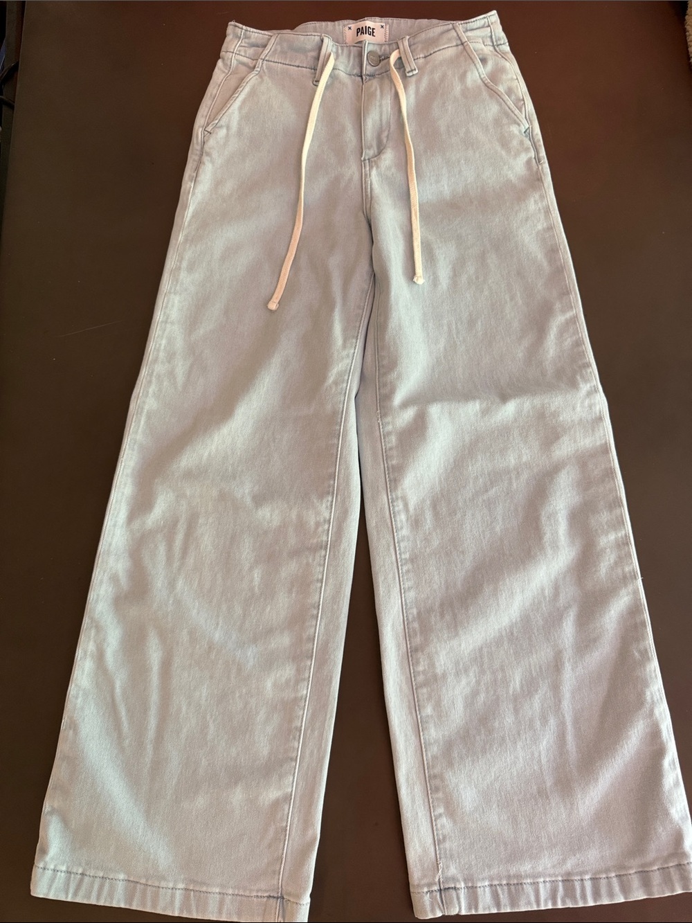 PAIGE Women’s Wide-Leg Pale Jeans with Drawstring